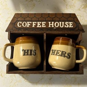 Vintage Hanging Coffee Cup Caddy “Coffee House”